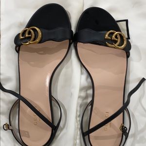 Gucci Marmont Logo-embellished leather sandals